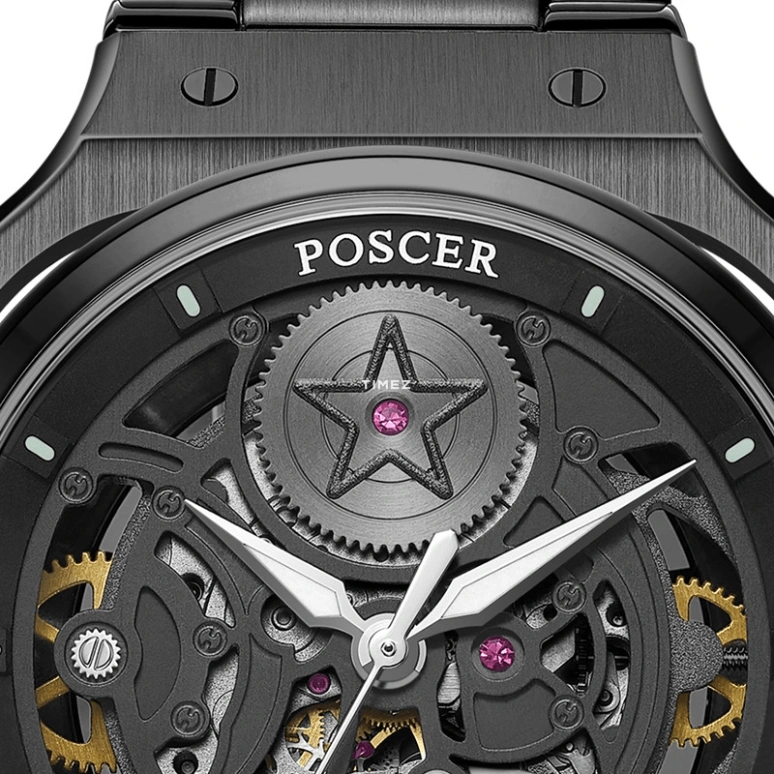 POSCER,Ptime 41mm,41mm,Stainless Steel,Black,Skeleton,Automatic,Sapphire,Glass,Other,P,P.6220M.BBB