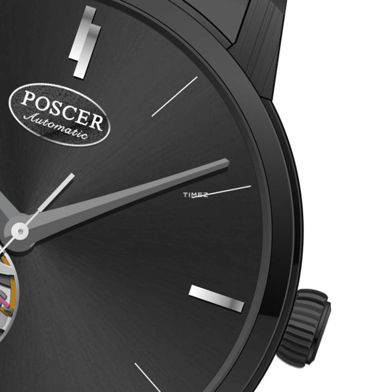 POSCER,Coorong 41.50mm,41.50mm,Stainless Steel,Black,Automatic,Sapphire,Round,P,P.6166M.BBB