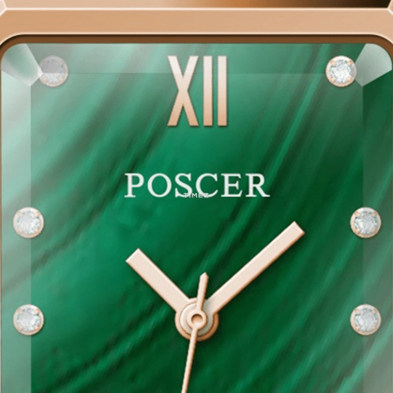 POSCER,Yayun 21x28mm,21x28mm,Stainless Steel,Green,Quartz,Sapphire,Glass,Rectangular,P,P.8309L.RBL