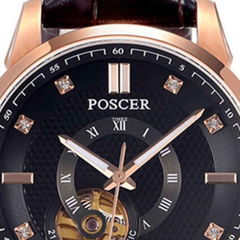POSCER,Bereente 41mm,41mm,Stainless Steel,Black,Automatic,Sapphire,Glass,Round,P,P.6080M.RFB
