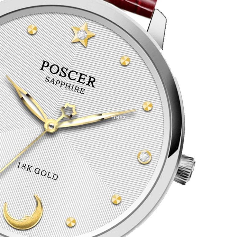 POSCER,Only 32mm,32mm,Stainless Steel,Silver,Quartz,Sapphire,Glass,Round,P,P.8308LK.WEW