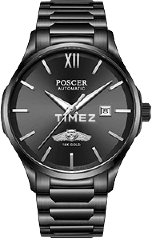 POSCER,Classic of the times 44mm,44mm,Stainless Steel,Black,Automatic,Day,Sapphire,Glass,P,P.6222MK.BBB