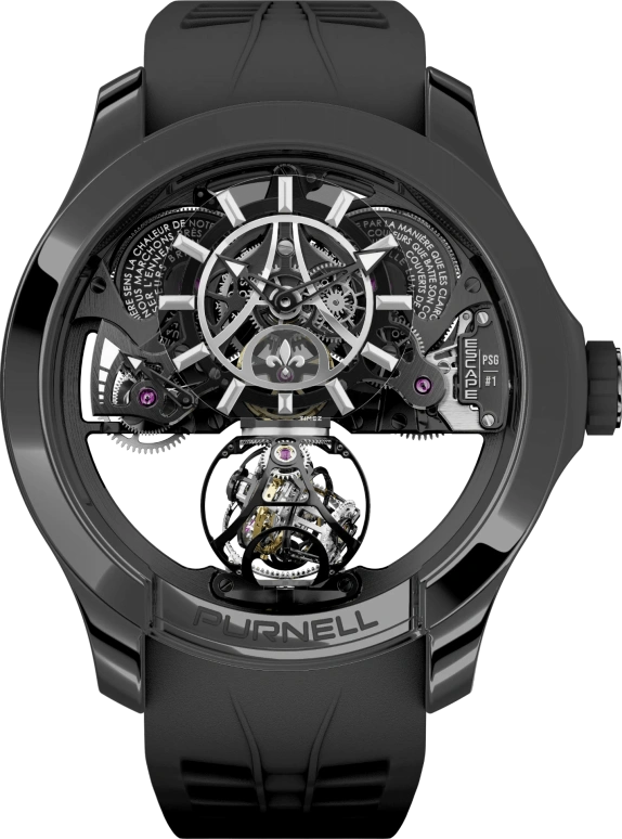PURNELL,Purnell x PSG 48mm,48mm,Titanium,Skeleton,Handwound,Power Reserve Indicator,Tourbillon,P11GYTIPSG