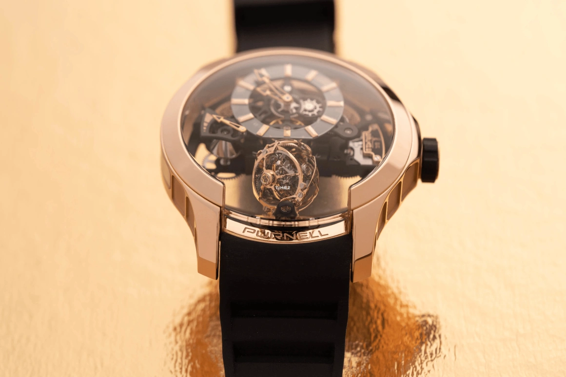 PURNELL,Escape Primo 48mm,48mm,Rose Gold,Skeleton,Handwound,Power Reserve Indicator,Tourbillon,P11RGRG