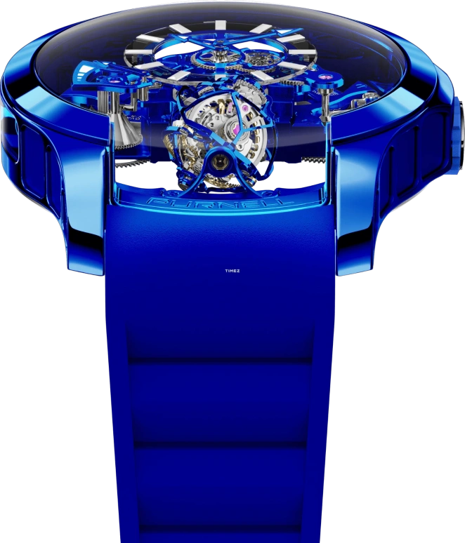 PURNELL,Escape Primo 48mm,48mm,Titanium,Skeleton,Blue,Handwound,Power Reserve Indicator,Tourbillon,P11MJTIBE
