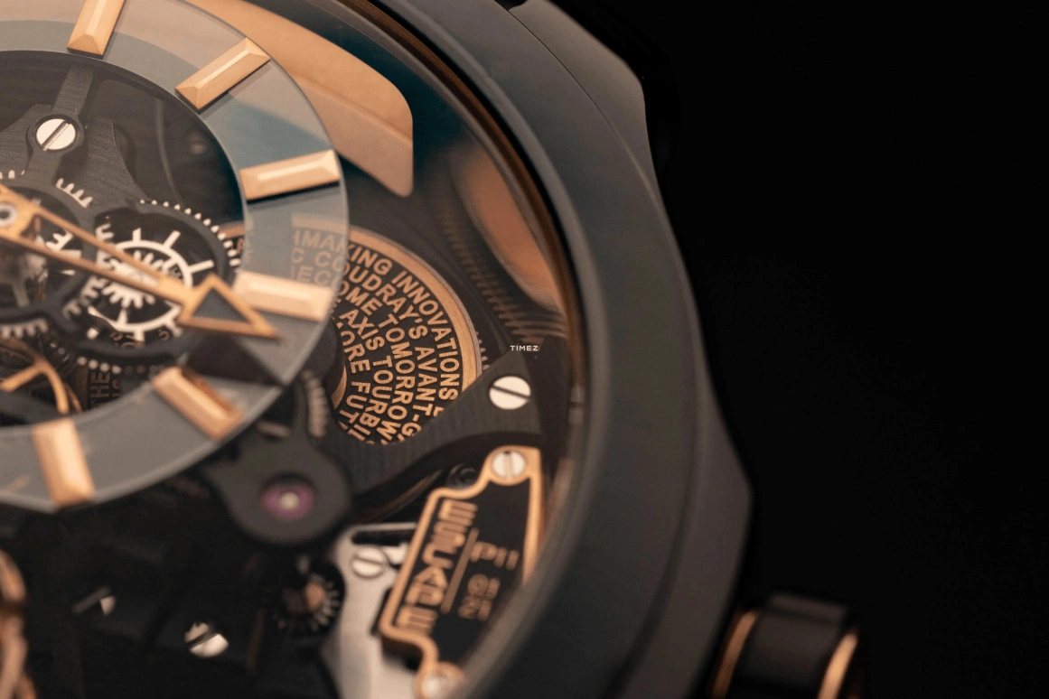 PURNELL,Escape Primo 48mm,48mm,Rose Gold,Black Gold,Skeleton,Handwound,Power Reserve Indicator,Tourbillon,P11RGBG