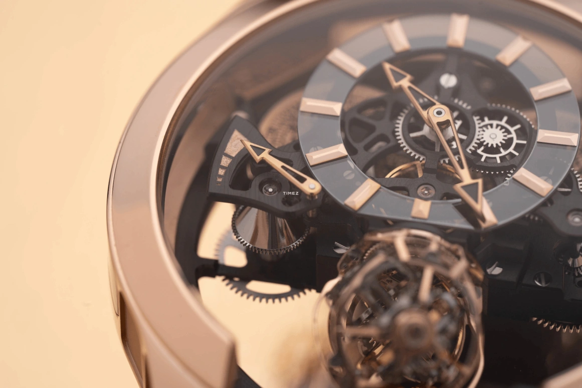 PURNELL,Escape Primo 48mm,48mm,Rose Gold,Skeleton,Handwound,Power Reserve Indicator,Tourbillon,P11RGRG