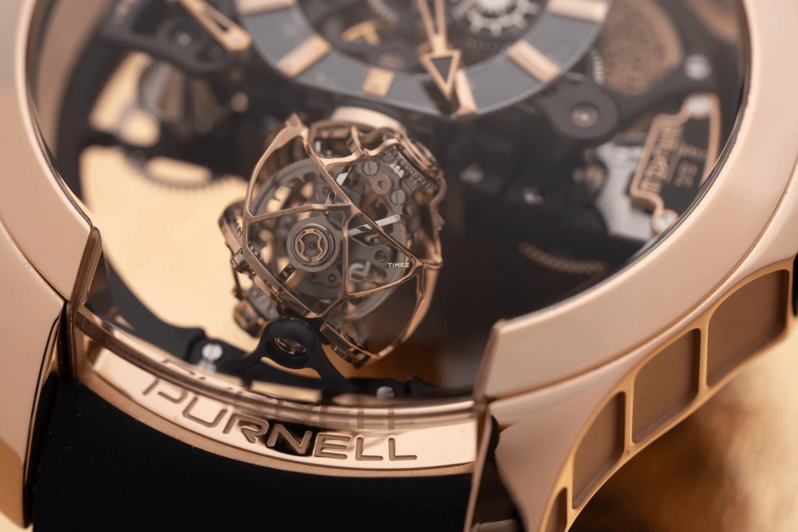 PURNELL,Escape Primo 48mm,48mm,Rose Gold,Skeleton,Handwound,Power Reserve Indicator,Tourbillon,P11RGRG