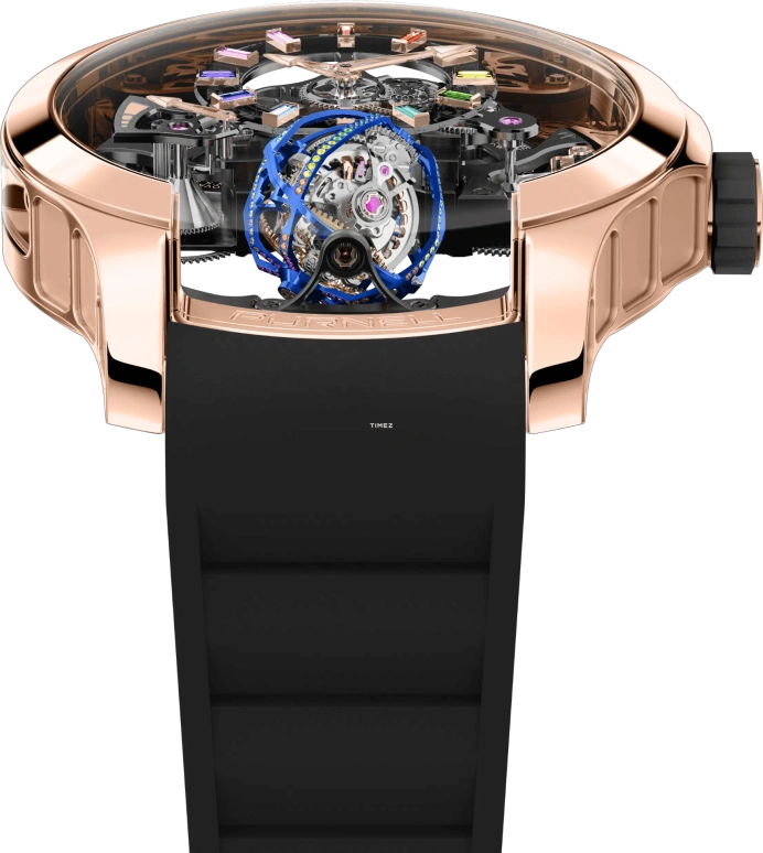 PURNELL,Escape Primo 48mm,48mm,Rose Gold,Skeleton,Handwound,Power Reserve Indicator,Tourbillon,P11RGRGBL
