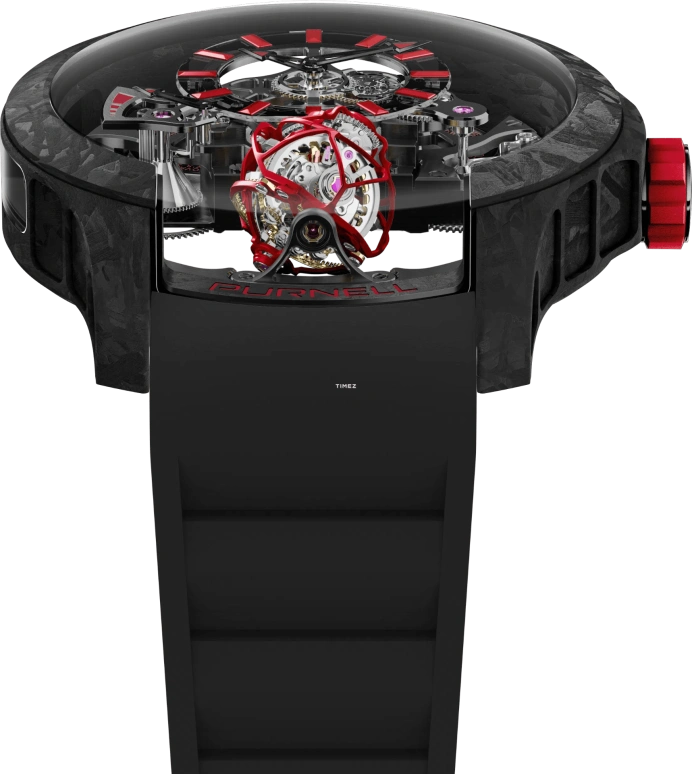 PURNELL,Escape Primo 48mm,48mm,Carbon,Skeleton,Handwound,Power Reserve Indicator,Tourbillon,P11AMRCB