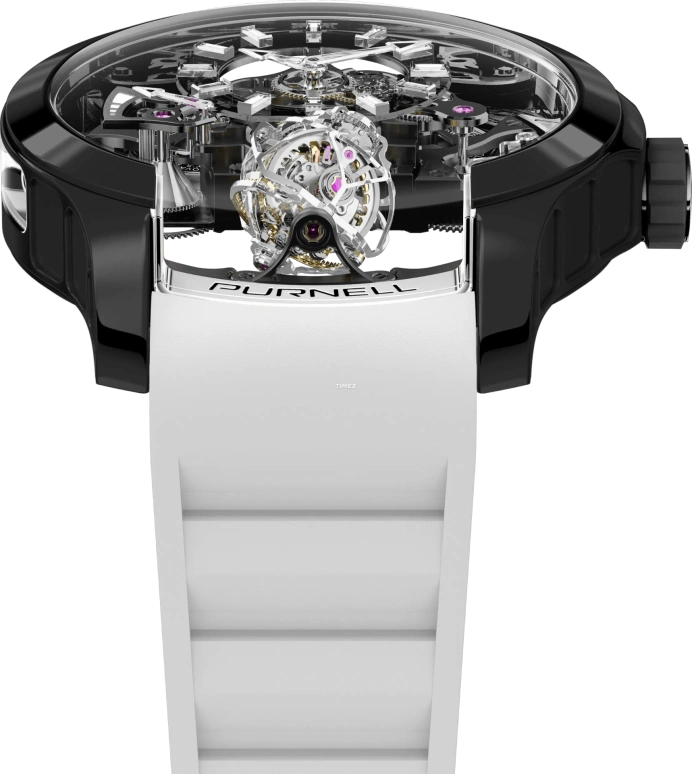 PURNELL,Escape Primo 48mm,48mm,Black Gold,Skeleton,Handwound,Power Reserve Indicator,Tourbillon,P11WGBG