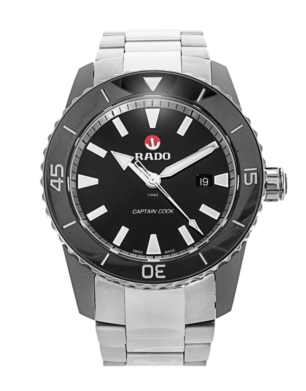 Rado,Captain Cook 45mm,45mm,Titanium,Ceramic,Black,Automatic,Day,80hours,R32501153