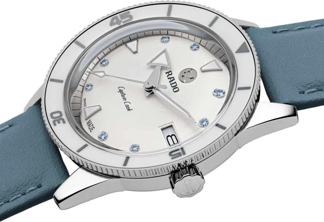 Rado,Captain Cook 37mm,37mm,Stainless Steel,Ceramic,White,Automatic,Day,80hours,R32500718
