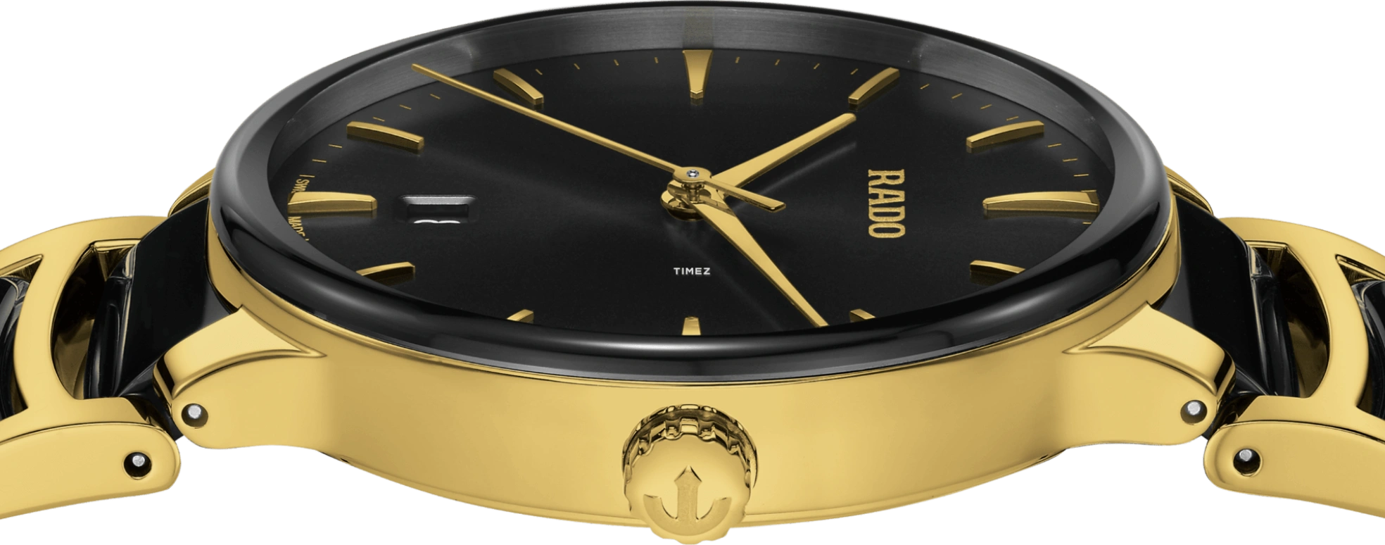Rado,Centrix 39.50mm,39.50mm,Stainless Steel,Black,Quartz,Day,Sapphire,Crystal Glass,R30022152