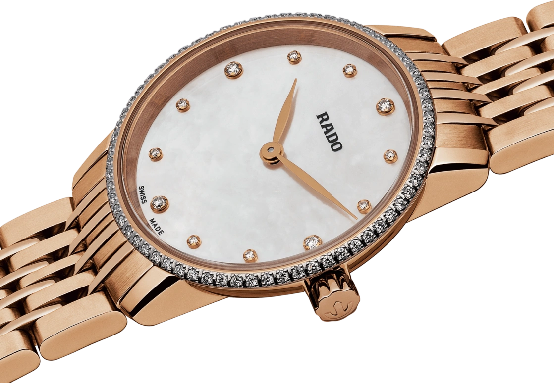Rado,Coupole 27mm,27mm,Stainless Steel,White,Quartz,In-house Caliber,Sapphire,R22896924