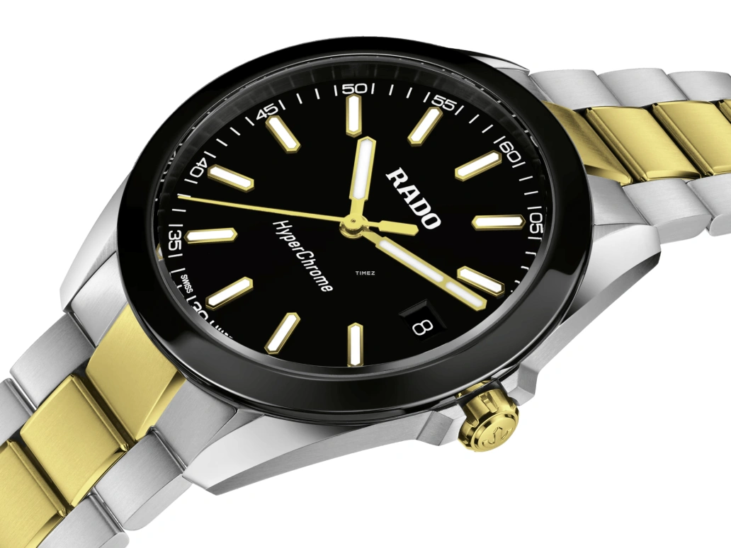 Rado,HyperChrome 41.50mm,41.50mm,Stainless Steel,Ceramic,Black,Quartz,Day,In-house Caliber,R32280153