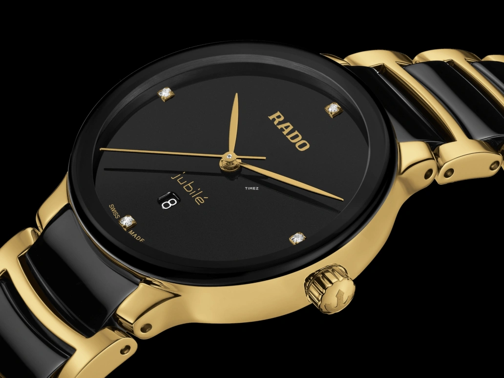 Rado,Centrix 30.50mm,30.50mm,Stainless Steel,Ceramic,Black,Quartz,Day,In-house Caliber,R30025712