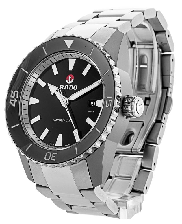 Rado,Captain Cook 45mm,45mm,Titanium,Ceramic,Black,Automatic,Day,80hours,R32501153