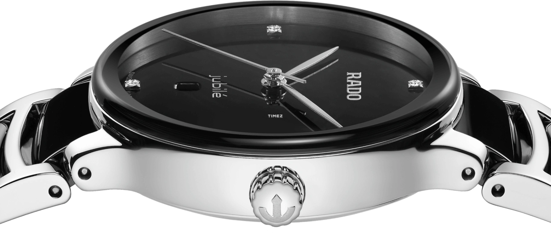 Rado,Centrix 30.50mm,30.50mm,Stainless Steel,Black,Quartz,Day,In-house Caliber,R30026712
