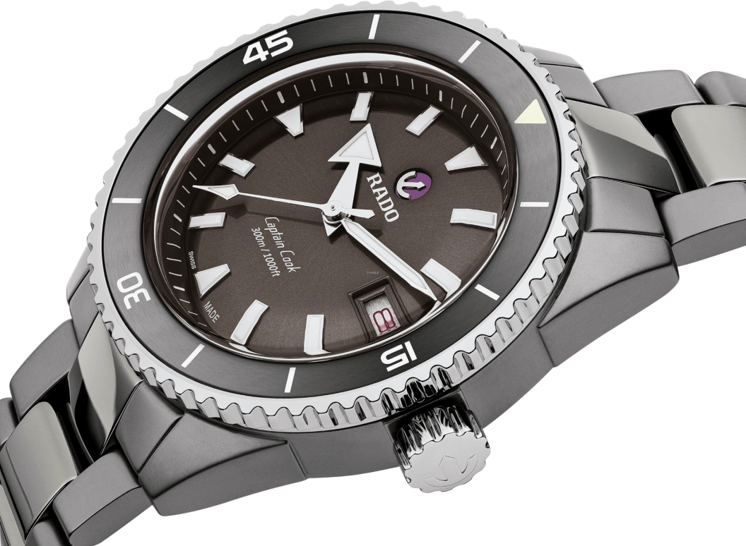 Rado,Captain Cook 43mm,43mm,Ceramic,Grey,Automatic,Day,80hours,R32144102
