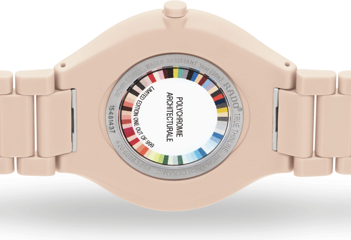 Rado,True Thinline 39mm,39mm,Ceramic,Beige,Quartz,In-house Caliber,Sapphire,Crystal Glass,R27097672