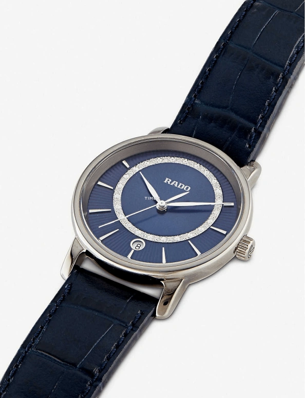 Rado,DiaMaster 33mm,33mm,Ceramic,Blue,Quartz,Day,In-house Caliber,R14064725