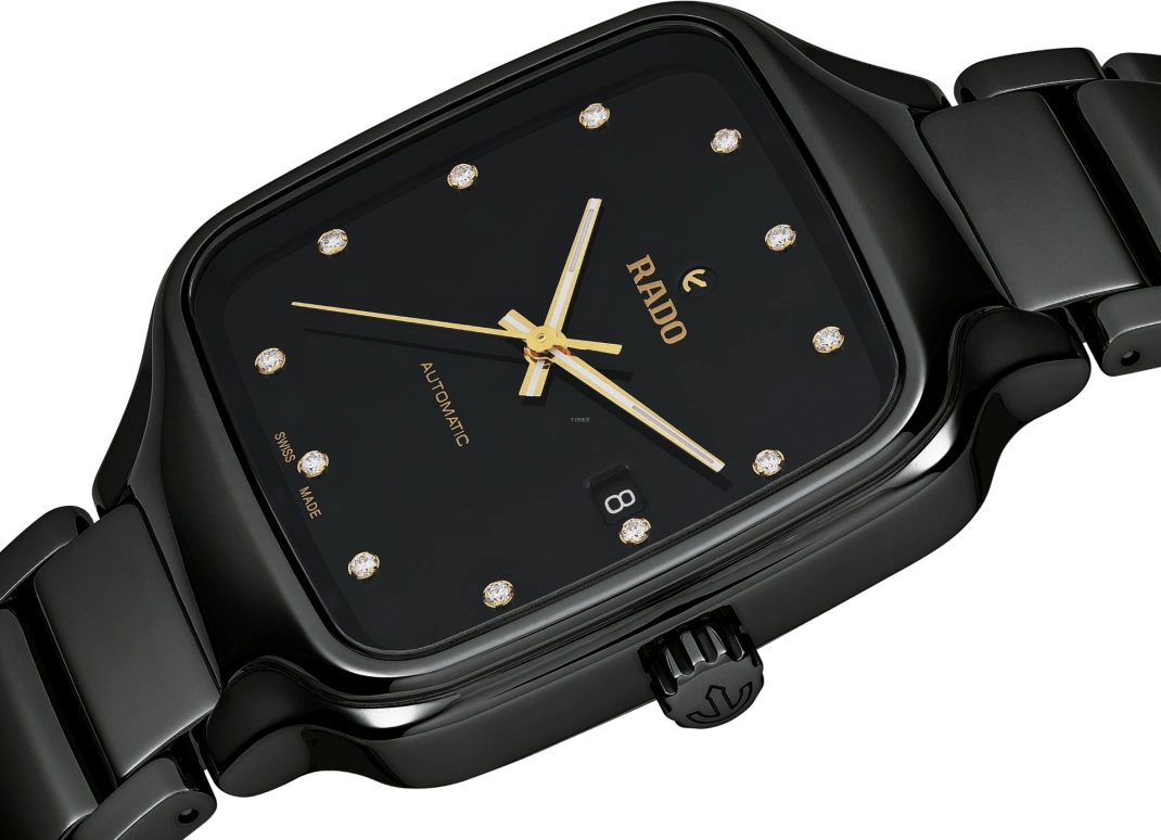 Rado,True Square 38x44.20mm,38x44.20mm,Ceramic,Black,Automatic,Day,80hours,R27078702