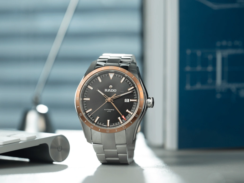 Rado,HyperChrome 44mm,44mm,Stainless Steel,Black,Automatic,Dule Time,In-house Caliber,R32050163