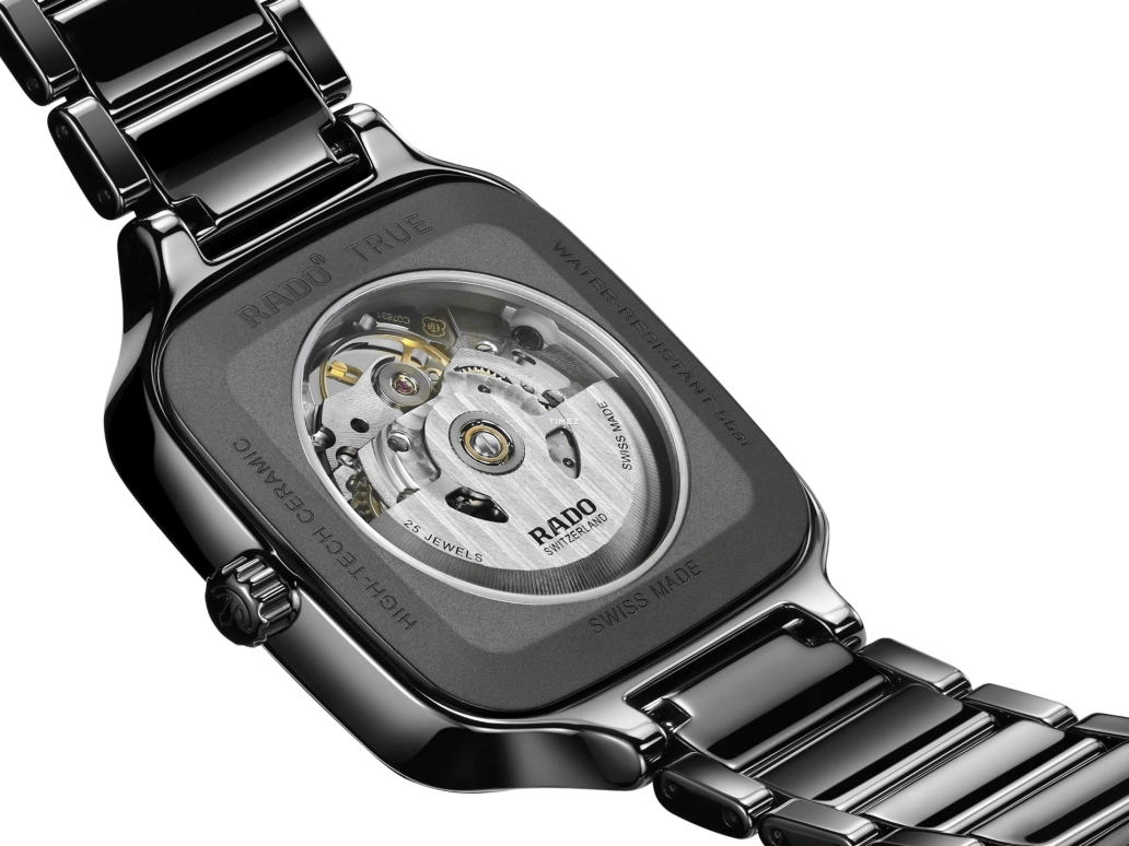 Rado,True Square 38mm,38mm,Titanium,Ceramic,Black,Yellow,Automatic,In-house Caliber,Sapphire,Crystal Glass,R27086712