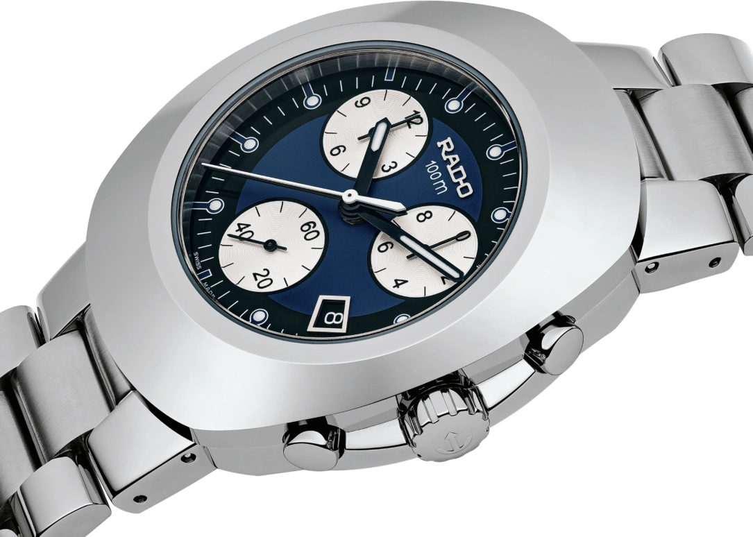 Rado,The Original 38.50mm,38.50mm,Stainless Steel,Blue,Quartz,Chronograph,Day,R12638173
