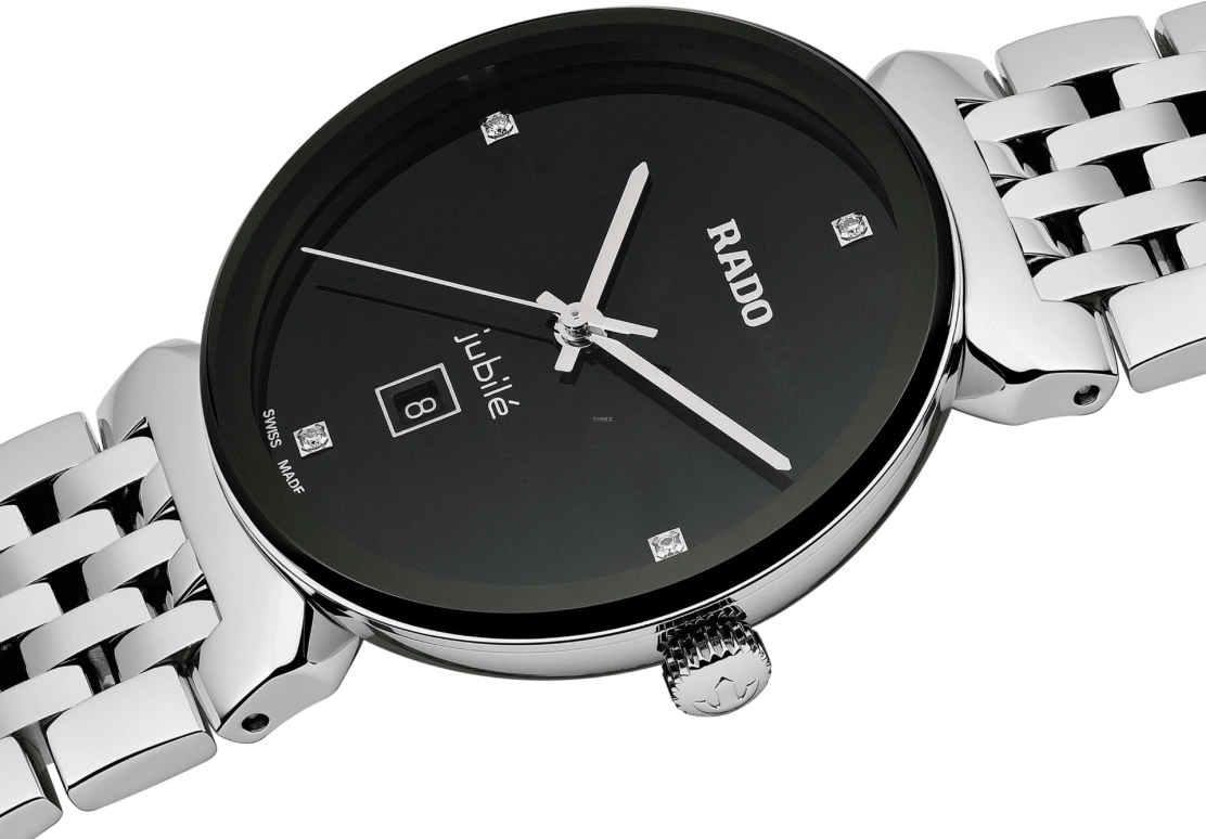 Rado,Florence 30mm,30mm,Stainless Steel,Black,Quartz,Day,In-house Caliber,R48913713