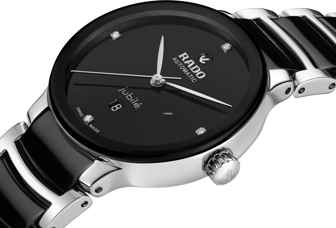Rado,Centrix 30.50mm,30.50mm,Stainless Steel,Ceramic,Black,Automatic,Day,48hours,R30020712