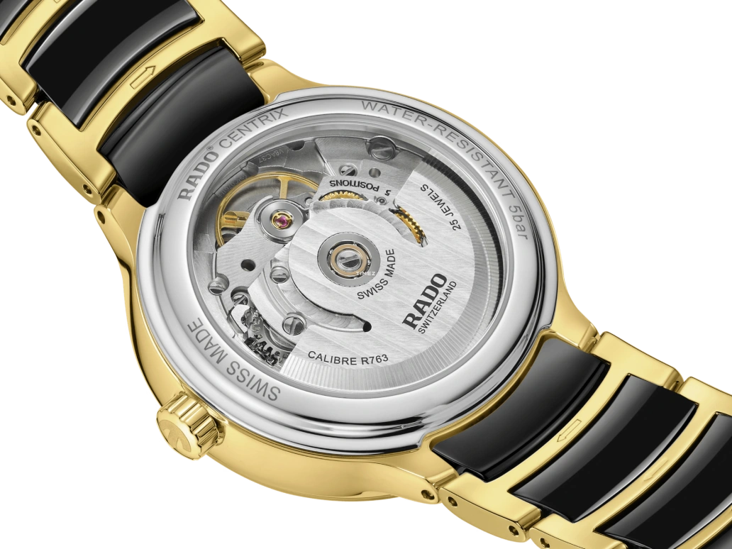Rado,Centrix 35mm,35mm,Stainless Steel,Black,Automatic,Day,Anti-magnetic,R30032742