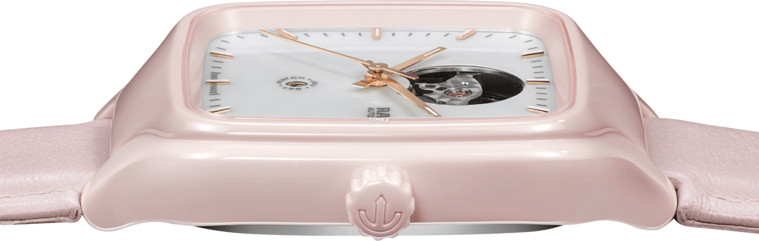 Rado,True Square 38mm,38mm,Ceramic,Stainless Steel,White,Skeleton,Automatic,In-house Caliber,Sapphire,Crystal Glass,R27123905