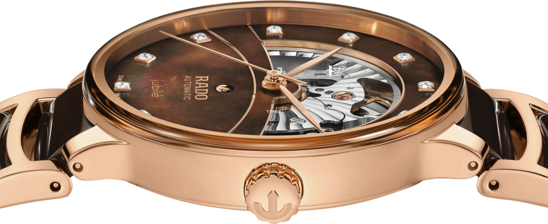 Rado,Centrix 39.50mm,39.50mm,Stainless Steel,Brown,Automatic,Anti-magnetic,In-house Caliber,R30028902