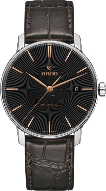 Rado,Coupole 37.70mm,37.70mm,Stainless Steel,Black,Automatic,Day,80hours,R22860165