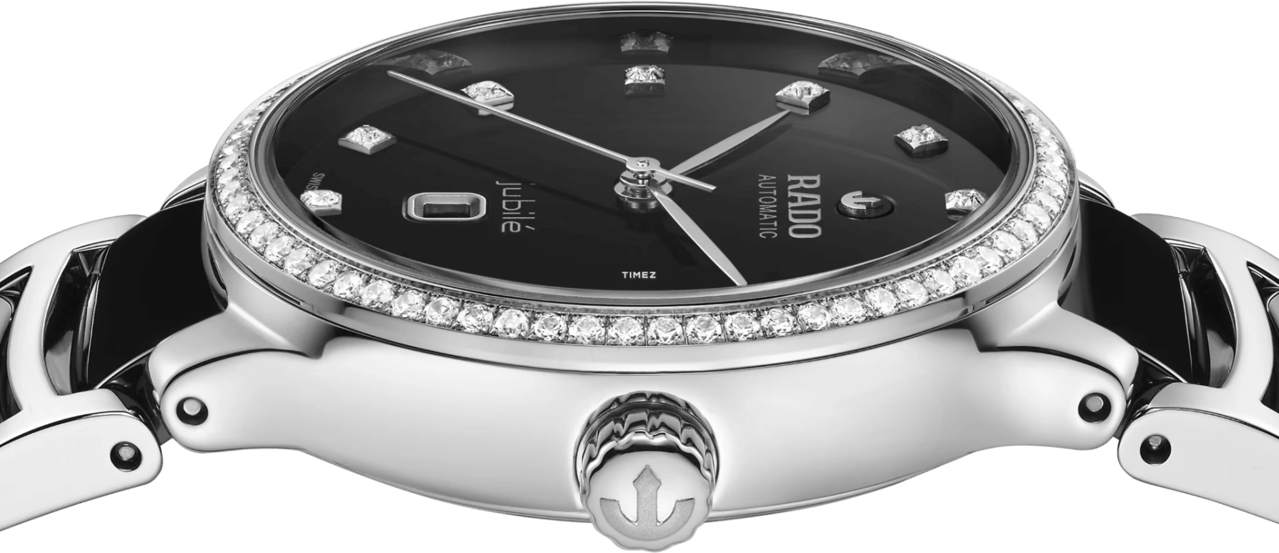 Rado,Centrix 30.50mm,30.50mm,Stainless Steel,Black,Automatic,Day,48hours,R30228702