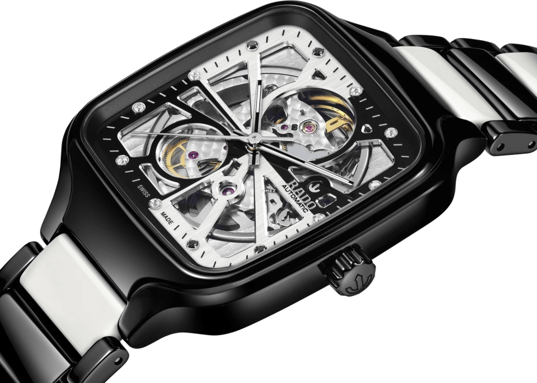 Rado,True Square 38mm,38mm,Ceramic,Skeleton,Automatic,In-house Caliber,Sapphire,Crystal Glass,R27086752