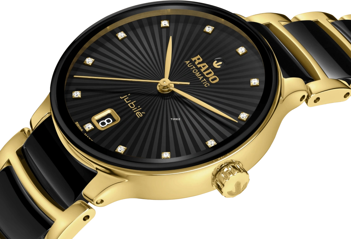 Rado,Centrix 35mm,35mm,Stainless Steel,Black,Automatic,Day,Anti-magnetic,R30032742