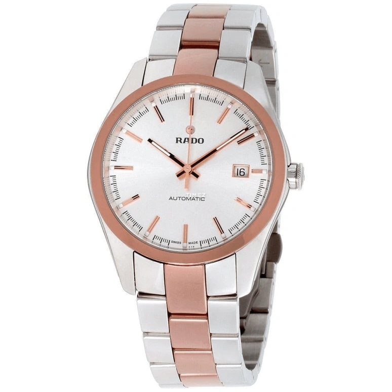 Rado,HyperChrome 40mm,40mm,Ceramos,Stainless Steel,Silver,White,Automatic,Day,42hours,R32980102