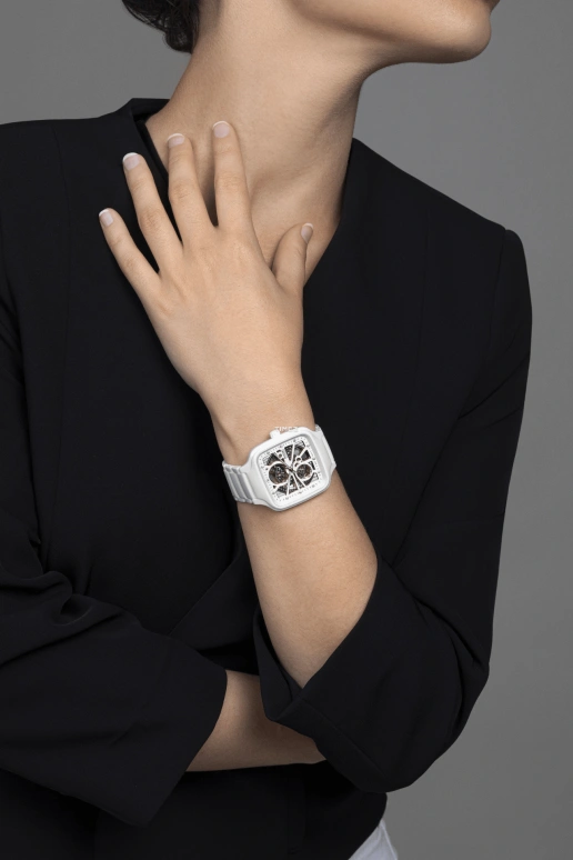 Rado,True Square 38mm,38mm,Ceramic,White,Skeleton,Automatic,80hours,In-house Caliber,R27073702