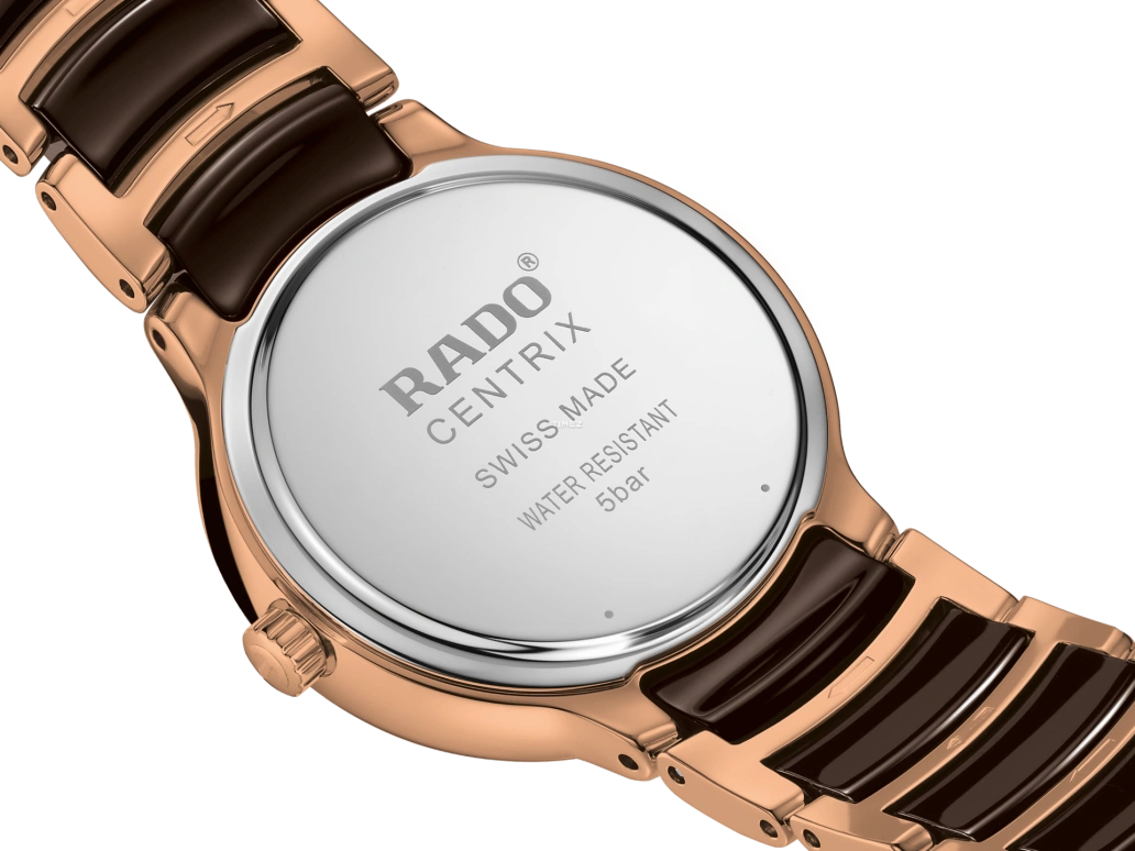 Rado,Centrix 30.50mm,30.50mm,Stainless Steel,Ceramic,Brown,Coffee,Quartz,Day,In-house Caliber,R30024732