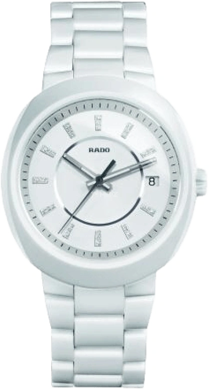 Rado,Oval 38mm,38mm,Ceramic,White,Quartz,Day,26280hours,R15519702