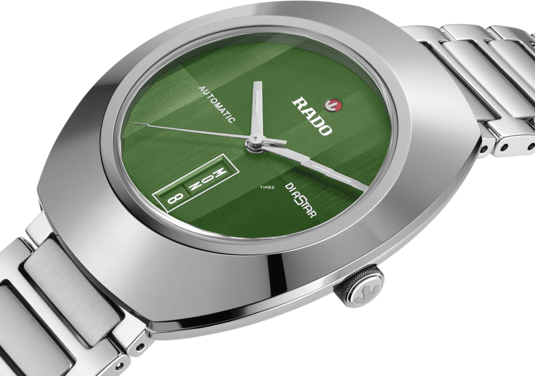 Rado,DiaMaster 38mm,38mm,Stainless Steel,Green,Automatic,Day,Oval,R12160303