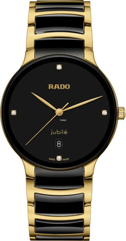 Rado,Centrix 39.50mm,39.50mm,Stainless Steel,Black,Quartz,Day,R30022712