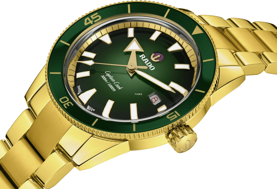 Rado,Captain Cook 42mm,42mm,Stainless Steel,Green,Black,Automatic,Day,In-house Caliber,R32136323