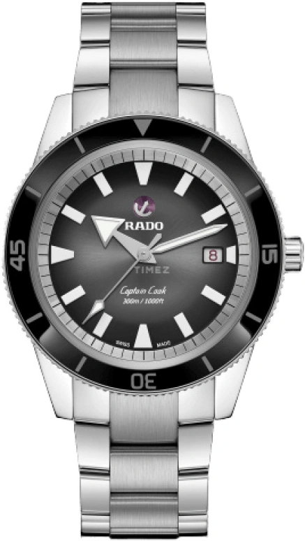 Rado,Captain Cook 42mm,42mm,Ceramic,Stainless Steel,Black,Automatic,Date,Anti-magnetic,R32105153