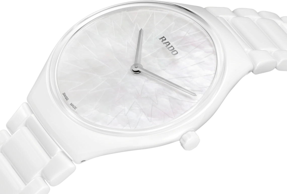 Rado,True Thinline 40mm,40mm,Ceramic,White,Grey,Automatic,Round,White,R27118902