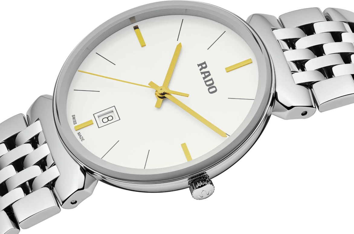 Rado,Florence 38mm,38mm,Stainless Steel,White,Quartz,Day,In-house Caliber,R48912013