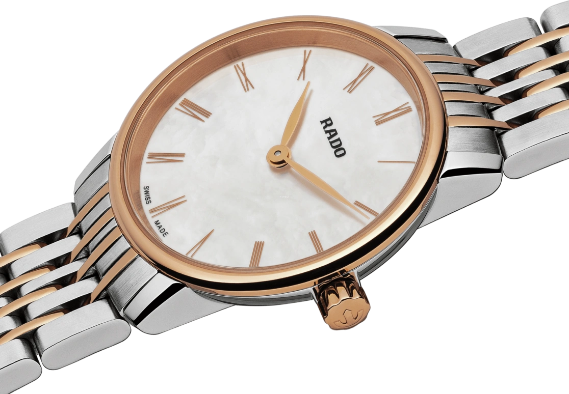 Rado,Coupole 27mm,27mm,Stainless Steel,White,Quartz,In-house Caliber,Sapphire,R22897933